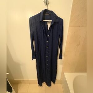 Vix Navy Jacque Long Chemise Coverup - NWT - XS